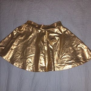 Fun gold metallic cheer skirt